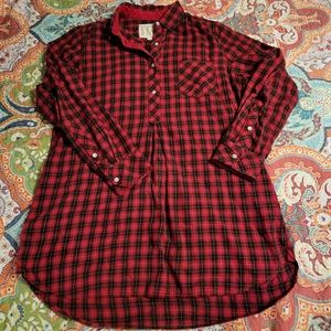 Vintage Victoria's Secret Plaid Flannel Sleep Shirt / Night Shirt